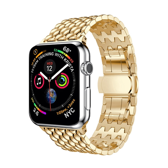 Dragon Grain Solid Stainless Steel Wrist Strap Watch Band for Apple Watch Series 3 & 2 & 1 42mm - DealBuddy