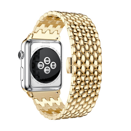 Dragon Grain Solid Stainless Steel Wrist Strap Watch Band for Apple Watch Series 3 & 2 & 1 42mm - DealBuddy