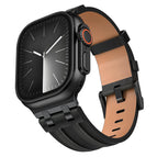 For Apple Watch 46mm / 49mm / 45mm / 44mm / Black Crazy Horse