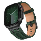 For Apple Watch 46mm / 49mm / 45mm / 44mm / Dark Green Crazy Horse
