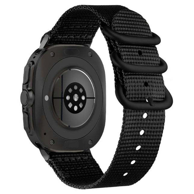 Dual Ring Black Buckle Single Color Nylon Watch Band, For Samsung Galaxy Watch Ultra 47mm / Ultra 2025 - DealBuddy