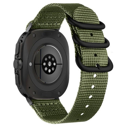 Dual Ring Black Buckle Single Color Nylon Watch Band, For Samsung Galaxy Watch Ultra 47mm / Ultra 2025 - DealBuddy