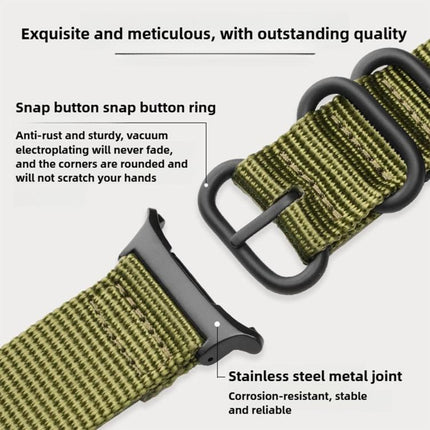 Dual Ring Black Buckle Single Color Nylon Watch Band, For Samsung Galaxy Watch Ultra 47mm / Ultra 2025 - DealBuddy