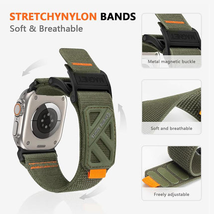 Magnetic Loop Nylon Hook and Loop Fastener Watch Band, For Apple Watch 46mm / 49mm / 45mm / 44mm, For Apple Watch 42mm / 41mm / 40mm / 38mm - DealBuddy
