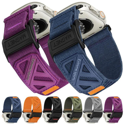 Magnetic Loop Nylon Hook and Loop Fastener Watch Band, For Apple Watch 46mm / 49mm / 45mm / 44mm, For Apple Watch 42mm / 41mm / 40mm / 38mm - DealBuddy