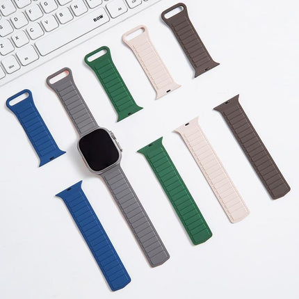 Stitched Loop Magnetic Silicone Watch Band, For Apple Watch 46mm / 49mm / 45mm / 44mm, For Apple Watch 42mm / 41mm / 40mm / 38mm - DealBuddy
