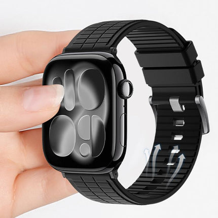 Sports Style Square Texture Fluororubber Watch Band, For Apple Watch 46mm / 49mm / 45mm / 44mm, For Apple Watch 42mm / 41mm / 40mm / 38mm - DealBuddy