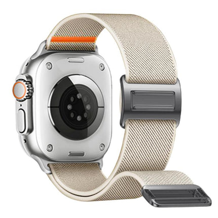 Titanium Magnetic Buckle Elastic Nylon Watch Band, For Apple Watch 46mm / 49mm / 45mm / 44mm, For Apple Watch 42mm / 41mm / 40mm / 38mm - DealBuddy