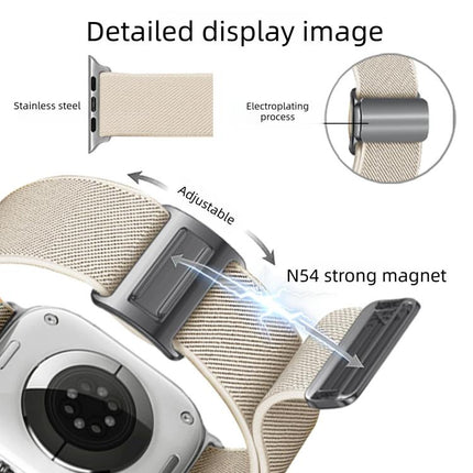 Titanium Magnetic Buckle Elastic Nylon Watch Band, For Apple Watch 46mm / 49mm / 45mm / 44mm, For Apple Watch 42mm / 41mm / 40mm / 38mm - DealBuddy