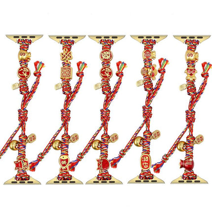 New Year Beaded Rope Braided Watch Band, For Apple Watch 46mm / 49mm / 45mm / 44mm, For Apple Watch 42mm / 41mm / 40mm / 38mm - DealBuddy