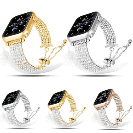 Luxury Clasp Chain Diamond Metal Watch Band, For Apple Watch 46mm / 49mm / 45mm / 44mm, For Apple Watch 42mm / 41mm / 40mm / 38mm - DealBuddy
