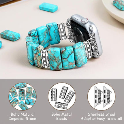 Imperial Stone Ceramic Bracelet Watch Band, For Apple Watch 46mm / 49mm / 45mm / 44mm, For Apple Watch 42mm / 41mm / 40mm / 38mm - DealBuddy