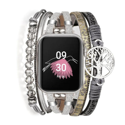 Tree of Life Pendant Metal Genuine Leather Watch Band, For Apple Watch 46mm / 49mm / 45mm / 44mm, For Apple Watch 42mm / 41mm / 40mm / 38mm - DealBuddy