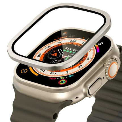 Titanium Metal Frame Tempered Glass Watch Film, For Apple Watch Ultra 49mm - DealBuddy