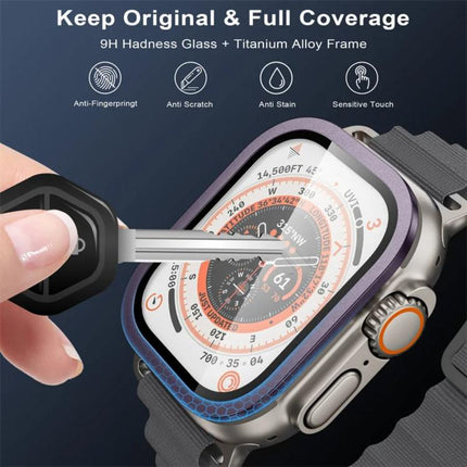 Titanium Metal Frame Tempered Glass Watch Film, For Apple Watch Ultra 49mm - DealBuddy