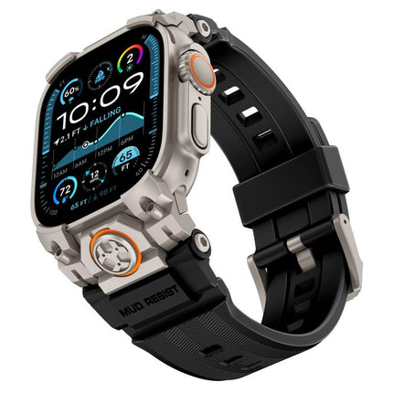 Metal Customised Armour Silicone Watch Band, For Apple Watch Ultra 3 / 2 / 1 49mm - DealBuddy
