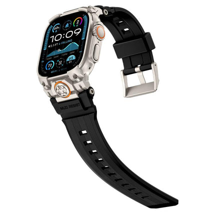 Metal Customised Armour Silicone Watch Band, For Apple Watch Ultra 3 / 2 / 1 49mm - DealBuddy