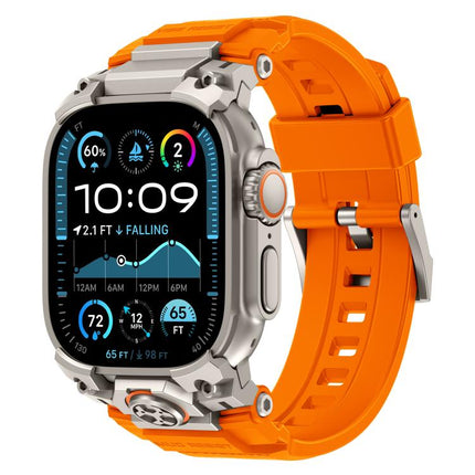 Metal Customised Armour Silicone Watch Band, For Apple Watch Ultra 3 / 2 / 1 49mm - DealBuddy