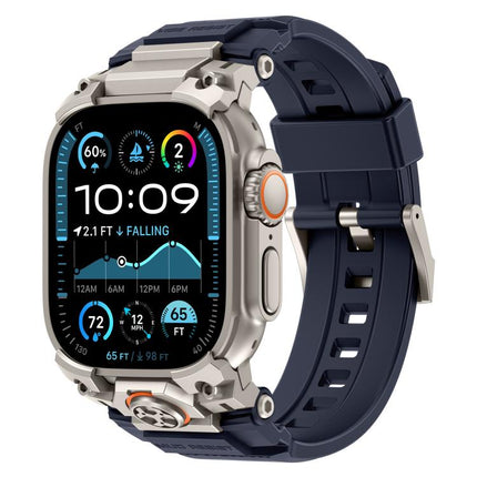 Metal Customised Armour Silicone Watch Band, For Apple Watch Ultra 3 / 2 / 1 49mm - DealBuddy
