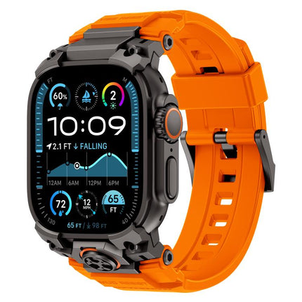 Metal Customised Armour Silicone Watch Band, For Apple Watch Ultra 3 / 2 / 1 49mm - DealBuddy