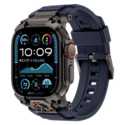 Metal Customised Armour Silicone Watch Band, For Apple Watch Ultra 3 / 2 / 1 49mm - DealBuddy