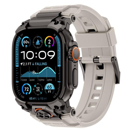 Metal Customised Armour Silicone Watch Band, For Apple Watch Ultra 3 / 2 / 1 49mm - DealBuddy