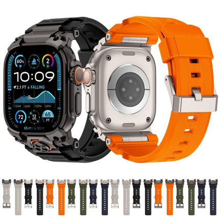Metal Customised Armour Silicone Watch Band, For Apple Watch Ultra 3 / 2 / 1 49mm - DealBuddy