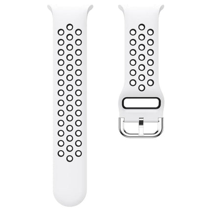 Round Holes Silver Buckle Two Color Silicone Watch Band, For Samsung Galaxy Watch8 / Watch8 Classic - DealBuddy