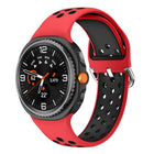 Round Holes Silver Buckle Two Color Silicone Watch Band, For Samsung Galaxy Watch8 / Watch8 Classic - DealBuddy