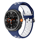 Round Holes Silver Buckle Two Color Silicone Watch Band, For Samsung Galaxy Watch8 / Watch8 Classic - DealBuddy