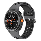 Round Holes Silver Buckle Two Color Silicone Watch Band, For Samsung Galaxy Watch8 / Watch8 Classic - DealBuddy