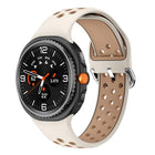 Round Holes Silver Buckle Two Color Silicone Watch Band, For Samsung Galaxy Watch8 / Watch8 Classic - DealBuddy