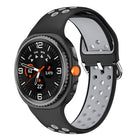 Round Holes Silver Buckle Two Color Silicone Watch Band, For Samsung Galaxy Watch8 / Watch8 Classic - DealBuddy