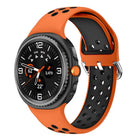 Round Holes Silver Buckle Two Color Silicone Watch Band, For Samsung Galaxy Watch8 / Watch8 Classic - DealBuddy