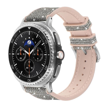 Glitter Skin Vegan Leather Silicone Watch Band, For Samsung Galaxy Watch8 / Watch8 Classic - DealBuddy
