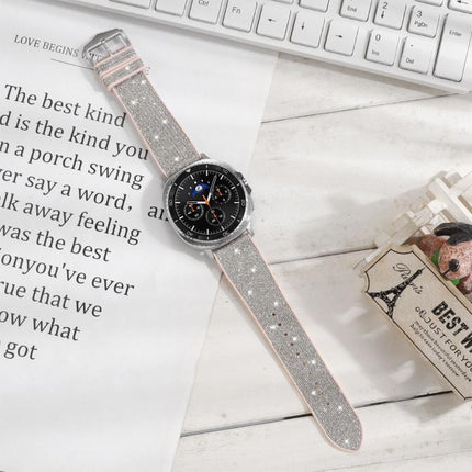 Glitter Skin Vegan Leather Silicone Watch Band, For Samsung Galaxy Watch8 / Watch8 Classic - DealBuddy