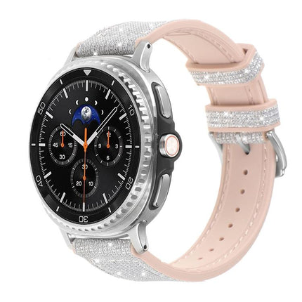 Glitter Skin Vegan Leather Silicone Watch Band, For Samsung Galaxy Watch8 / Watch8 Classic - DealBuddy