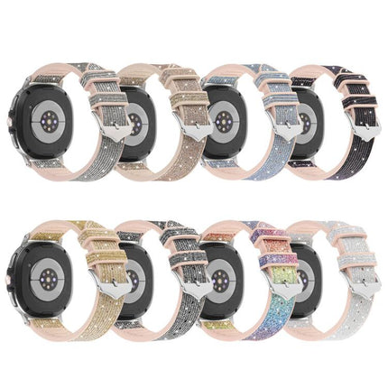 Glitter Skin Vegan Leather Silicone Watch Band, For Samsung Galaxy Watch8 / Watch8 Classic - DealBuddy