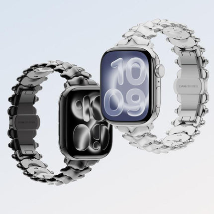 Dragon Spine Butterfly Clasp Zinc Alloy Watch Band, For Apple Watch 46mm / 49mm / 45mm / 44mm, For Apple Watch 42mm / 41mm / 40mm / 38mm - DealBuddy