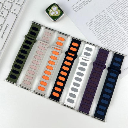 Oval Magnetic Silicone Watch Band, For Apple Watch 46mm / 49mm / 45mm / 44mm, For Apple Watch 42mm / 41mm / 40mm / 38mm - DealBuddy
