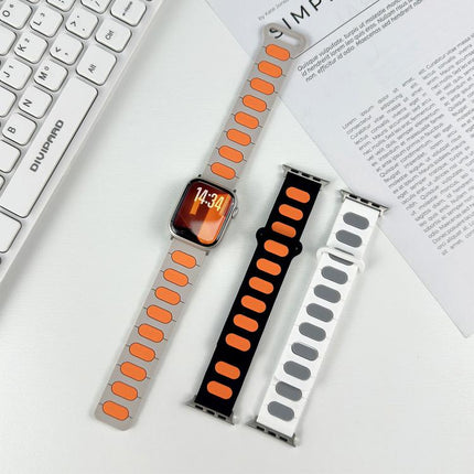 Oval Magnetic Silicone Watch Band, For Apple Watch 46mm / 49mm / 45mm / 44mm, For Apple Watch 42mm / 41mm / 40mm / 38mm - DealBuddy