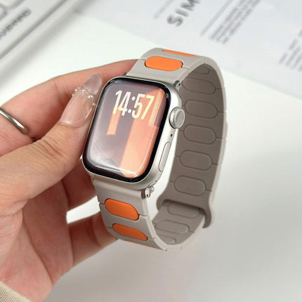 Oval Magnetic Silicone Watch Band, For Apple Watch 46mm / 49mm / 45mm / 44mm, For Apple Watch 42mm / 41mm / 40mm / 38mm - DealBuddy