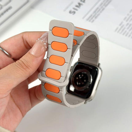 Oval Magnetic Silicone Watch Band, For Apple Watch 46mm / 49mm / 45mm / 44mm, For Apple Watch 42mm / 41mm / 40mm / 38mm - DealBuddy