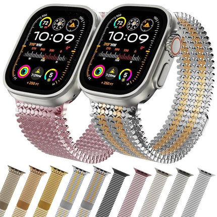 Molecular Arrangement Magnetic Stainless Steel Watch Band, For Apple Watch 46mm / 49mm / 45mm / 44mm, For Apple Watch 42mm / 41mm / 40mm / 38mm - DealBuddy