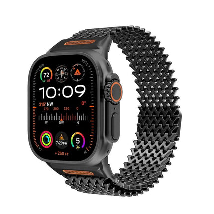 Long-skeleton W-Type Magnetic Stainless Steel Watch Band, For Apple Watch 46mm / 49mm / 45mm / 44mm - DealBuddy