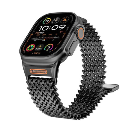 Long-skeleton W-Type Magnetic Stainless Steel Watch Band, For Apple Watch 46mm / 49mm / 45mm / 44mm - DealBuddy