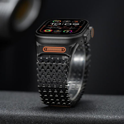 Long-skeleton W-Type Magnetic Stainless Steel Watch Band, For Apple Watch 46mm / 49mm / 45mm / 44mm - DealBuddy