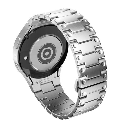 Push Button Mechanical Style Butterfly Clasp Metal Watch Band, For Samsung Galaxy Watch FE / 7 / 6 / 5 / 4 - DealBuddy