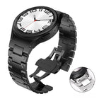 Push Button Mechanical Style Butterfly Clasp Metal Watch Band, For Samsung Galaxy Watch FE / 7 / 6 / 5 / 4 - DealBuddy