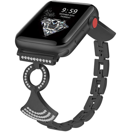 Shell-Inlaid Diamond  Metal Watch Band, For Apple Watch 46mm / 49mm / 45mm / 44mm, For Apple Watch 42mm / 41mm / 40mm / 38mm - DealBuddy